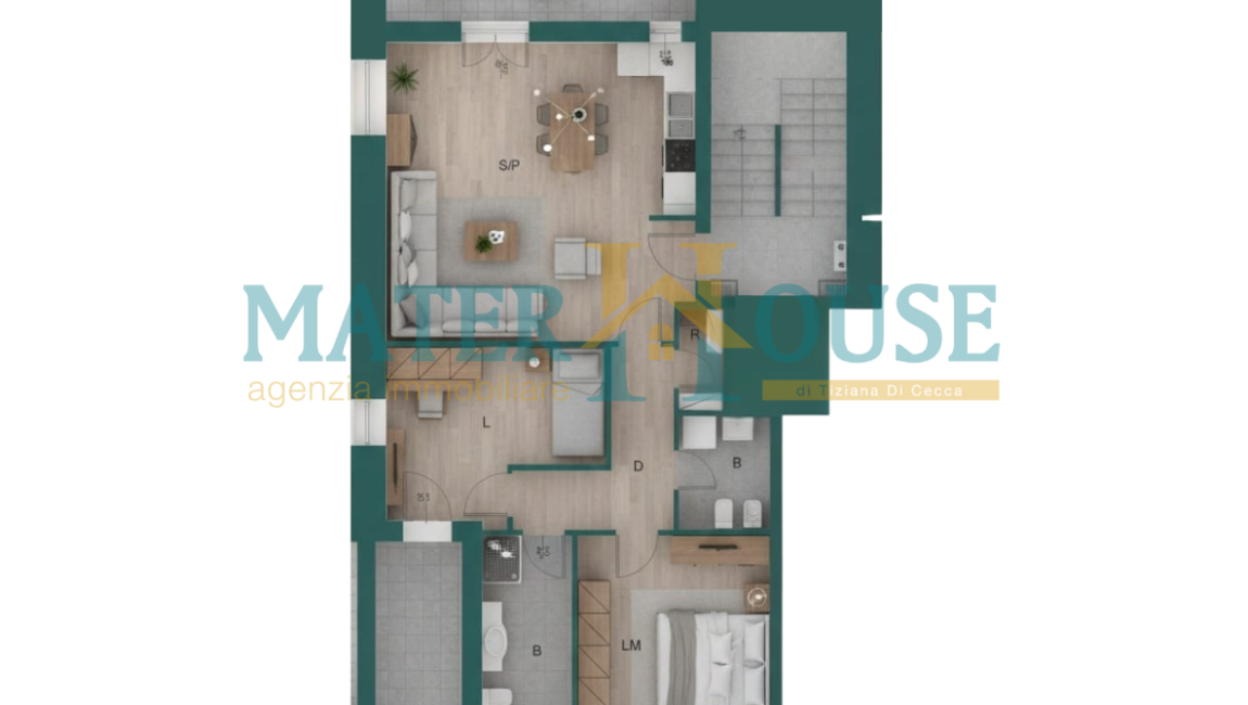 Raffinato Trilocale in Classe A4 in Via Gravina