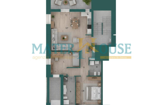 Raffinato Trilocale in Classe A4 in Via Gravina