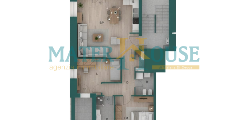 Raffinato Trilocale in Classe A4 in Via Gravina